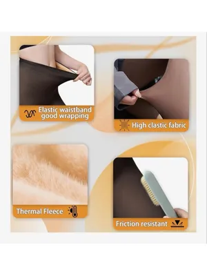 NEW 2 Pairs Fleece Lined Tights-Faux Translucent Leggings One size thumbnail 2