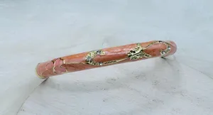 Peachy Pink Flower Enamel Cloisonne Bracelet Bangle thumbnail 7