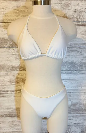Three Piece White Bikini with Ivory Dress cover thumbnail 7