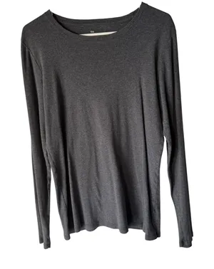 Gap Vintage Y2k The Favorite‎ Crew Long Sleeve TShirt Charcoal Gray L Tall Elena thumbnail 1