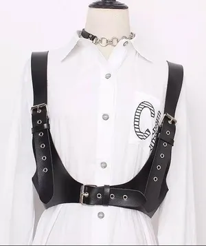 Black Harness Suspender Buckle Bondage New thumbnail 1