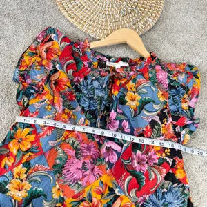 Chelsea & Theodore Women’s Floral Multicolor Spring Top Blouse Size L thumbnail 9