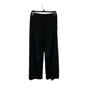 Gina Tricot Pants Small Black Wide Leg Minimalist Workwear Chic Lounge thumbnail 4