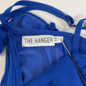 The Hanger Boho Blue Ruffle‎ Cold Shoulder Romper Strappy Back M Cottagecore thumbnail 13