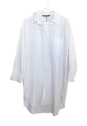NWT Zara White Button Down Shirt Dress size Medium *PLEASE READ* thumbnail 1