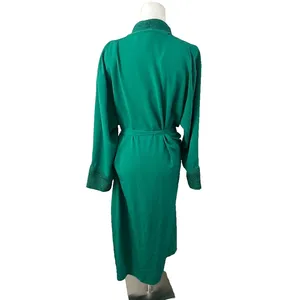 Victoria's Secret Vintage Gold Label Long Robe Green Belted Embossed Women Large thumbnail 4