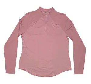 PUMA 1/4 Zip Performance Long Sleeve Top Women's Medium Dusty‎ Rose EUC thumbnail 1