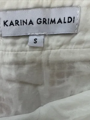 KARINA GRIMALDI 100% Cotton White Lace Tiered Eyelet Maxi Skirt Size Small thumbnail 9