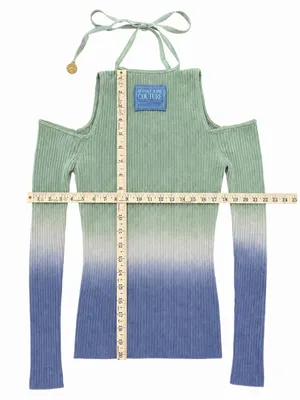 Versace Jeans Couture Cold Shoulder Ombré Rib Knit tie Top Women’s XS Designer thumbnail 7
