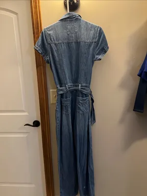 Habitual Denim Blue Short-Sleeve Utility One-Piece thumbnail 8