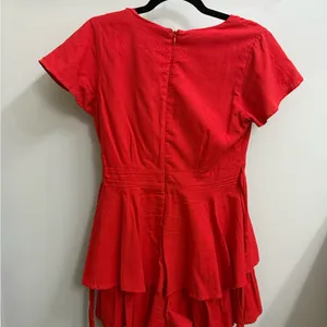 Altar’d state red tie in back romper size S thumbnail 2