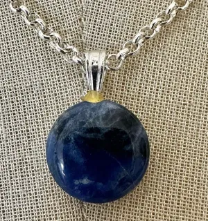 Deep Blue Sodalite Pendant Necklace Blue thumbnail 1