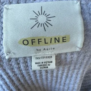 5/$65 Offline by Aerie Womens Henley Top Sz XXS Gray Waffle Thumb Holes Knit Top thumbnail 9