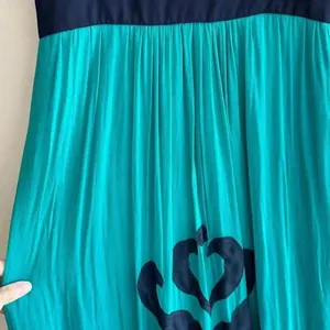 Miss Sixty Teal and Navy Blue Silk Gown Maxi Floral Dress, Size 4 thumbnail 15