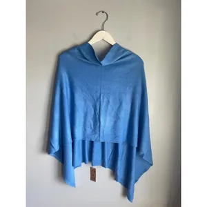 Grace‎ Periwinkle Blue Classic Poncho Topper Multi-Way Knit Wrap One Size NWT thumbnail 2