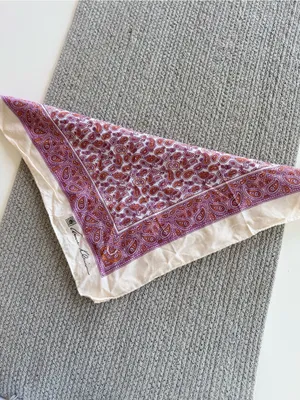 Anne Klein Pink and Orange Paisley Cotton Bandana Scarf thumbnail 7
