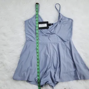 PrettyLittleThing -760 NWT Powder Blue Crepe Strappy Wrap Romper Women's sz 6‎ thumbnail 10