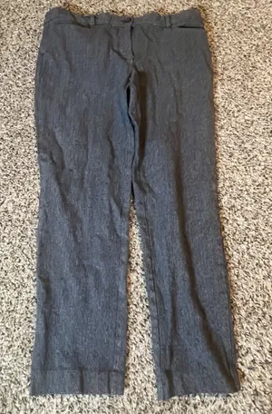 Loft Skinny Dress Pants Womens 10 Charcoal‎ Gray Textured Cotton Blend Workwear thumbnail 1