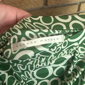Susana Monaco Green & White Draped Sleeveless Abstract Maxi Dress Sample Piece thumbnail 3