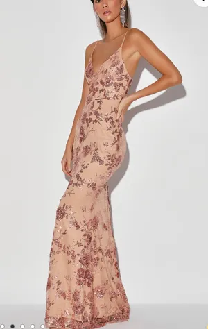 Lulus Rose Gold Sequin Dress thumbnail 1