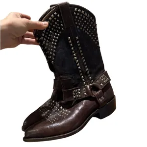 Frye Billy Tall Studded Biker Boots – Women’s Size 9 thumbnail 2