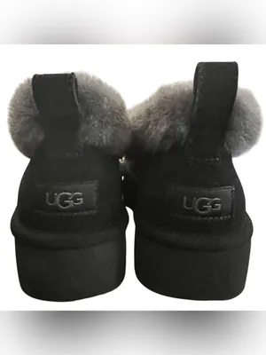 UGG Nita Genuine Shearling Slipper Black Gray Platform NWOB Women’s 9 thumbnail 8