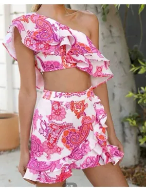 Crop top Ruffled skirt set thumbnail 3