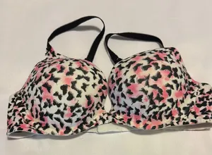 Victoria's Secret Pink and Black Leopard Print Bra thumbnail 1