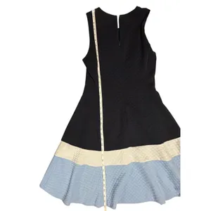 Eliza J Navy‎ Blue Colorblock Textured Honeycomb Fit & Flare Dress Size 6 thumbnail 9