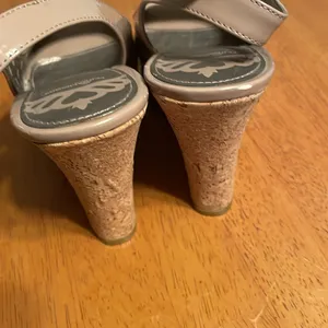 Sling back platform cork heels thumbnail 5
