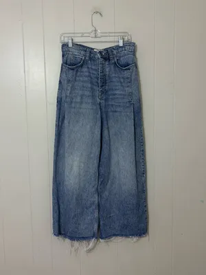 We The Free Old West Slouchy Jeans High Rise Wide Leg Blue Size 28 thumbnail 2