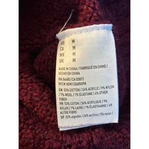 American Eagle Outfitters Mock Neck Sweater Burgundy Maroon Knit‎ Size M thumbnail 6