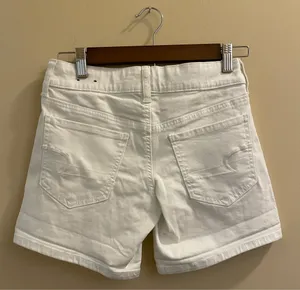 American Eagle Outfitters Super Stretch Shorts White Denim Women’s Sz 0 thumbnail 4