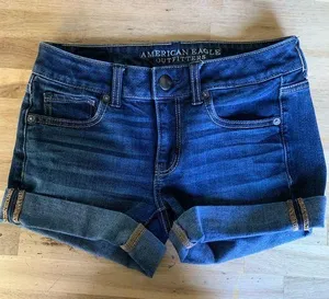 American Eagle Outfitters Midi Denim Shorts 2 thumbnail 1