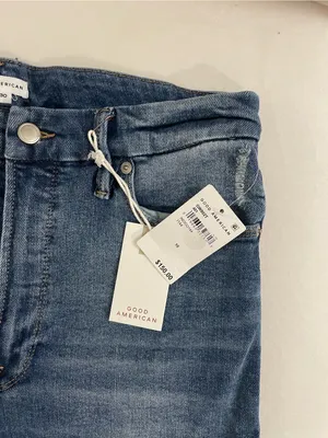 Good American Good Waist NWT High Rise Distressed Skinny Jeans Blue Size 10 thumbnail 6