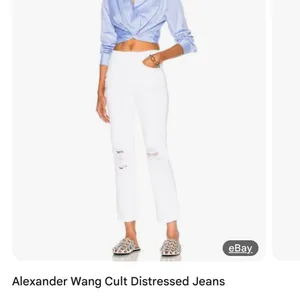 Alexandra wang denim white distressed jean pant 29 cult thumbnail 3