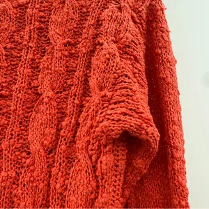 Anthropologie Yellow Bird Sweater‎ Women’s Size Medium Red Textured Knit thumbnail 6