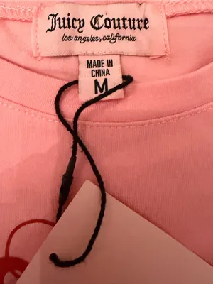 Juicy Couture Women’s M Pink Key to My Juicy Heart Graphic Baby Tee NWT thumbnail 3
