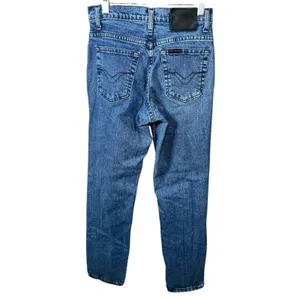 Harley Davidson Blue Jeans Women Size 0 Straight Leg Biker Classic Moto Grunge‎ thumbnail 2