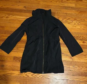 Vera Wang Black Zip-Front Trench Coat thumbnail 1