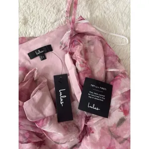 Lulus Dreamy Personality Pink Floral Ruffled Sleeveless Midi Dress Size Small thumbnail 5