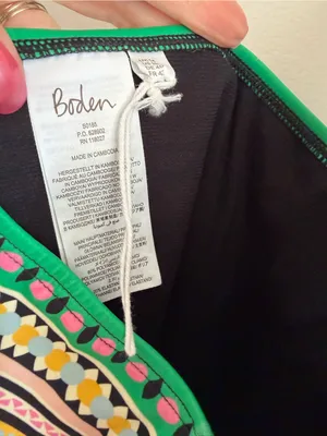Boden Deep V-Neck One Piece Swim Suit Size 10 Floral Colorful Black Pink Green thumbnail 5