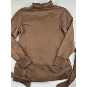 Freely Women’s X-Small Brown Belted Jacket Snap Front Longline Shacket Commuter thumbnail 9