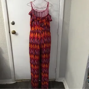 Hot Swag Multi-Color Keyhole Back Jumpsuit M Dopamine Boho Coconut Girl Prints thumbnail 2