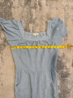Monteau Striped Blue and White Jumpsuit thumbnail 6