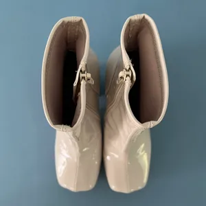 Steve Madden Bianca Bone Patent Leather Platform Boots thumbnail 7