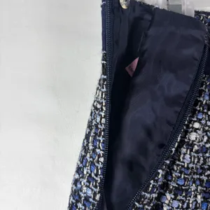 Brooks Brothers‎ Navy Blue White Tweed Wool Blend Skirt Size 6 Italian Fabric thumbnail 6
