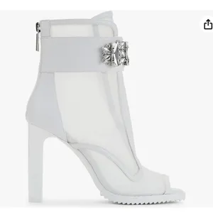 Karl Lagerfeld Paris Women's White‎ Blayze Lug Sole Peep Toe Bootie Size 5 B77 thumbnail 2