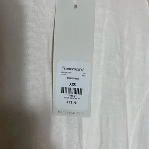 NWT Francesca's women white T-shirt size XXS ff thumbnail 5