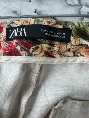 Zara Floral Ankle Print Chinos Pants thumbnail 6